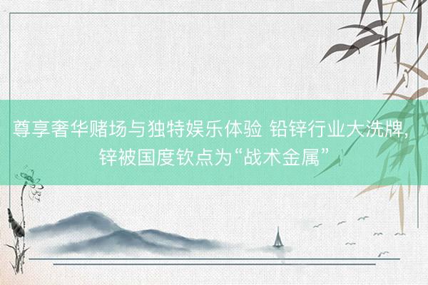 尊享奢华赌场与独特娱乐体验 铅锌行业大洗牌, 锌被国度钦点为“战术金属”