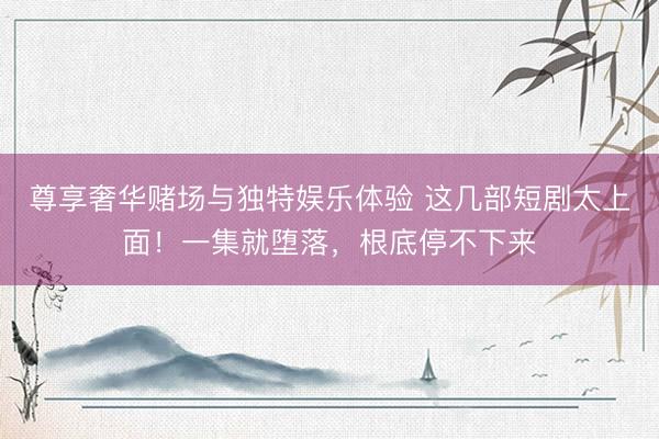 尊享奢华赌场与独特娱乐体验 这几部短剧太上面！一集就堕落，根底停不下来